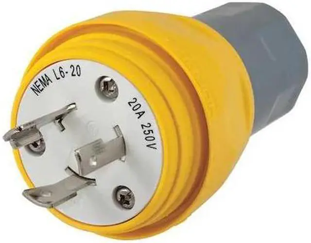 Alt view image 2 of 3 - HUBBELL WIRING DEVICE-KELLEMS HBL26W48 Watertight Locking Plug, L6-20P, 20 A,