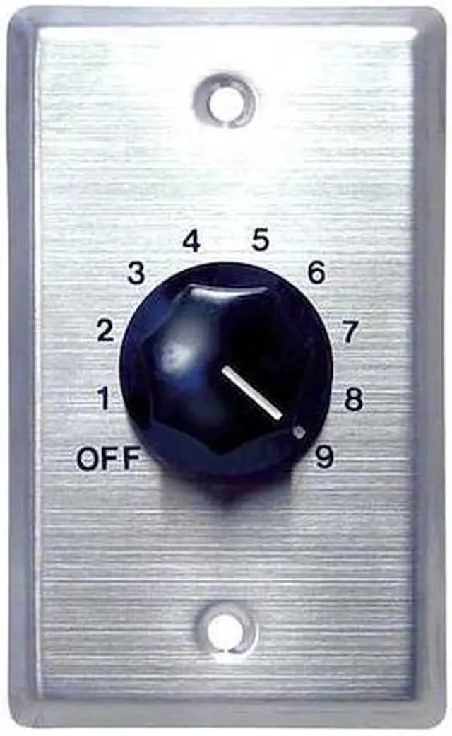 Alt view image 5 of 5 - Speco WAT50 50W 70/25V Mono Attenuator with Steel Wallplate