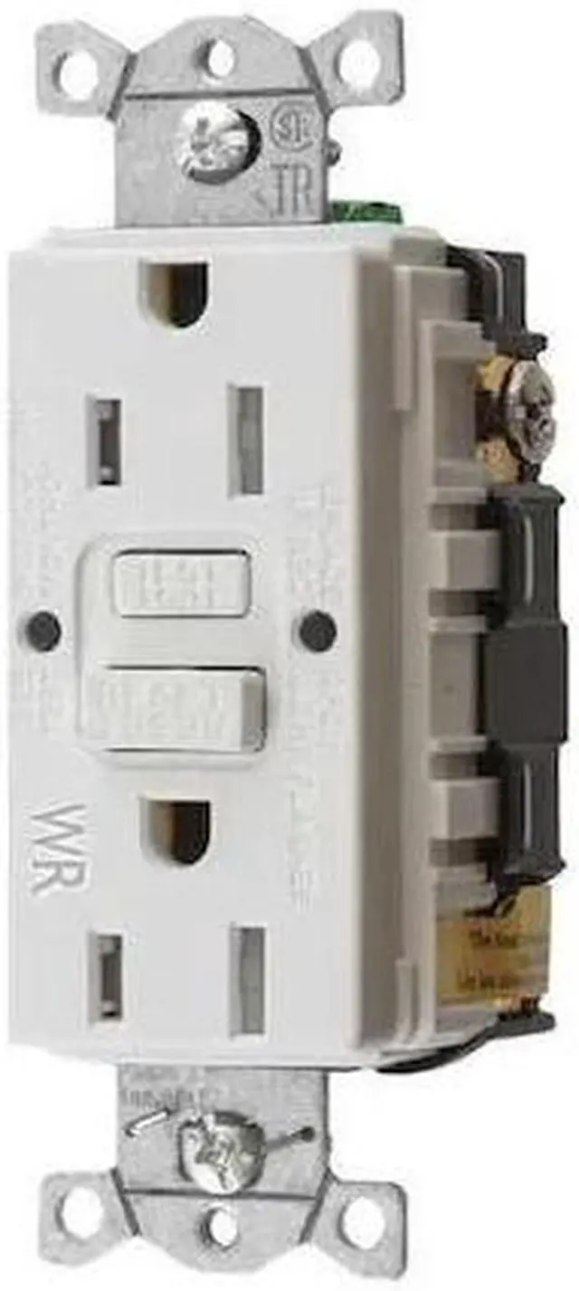 Alt view image 2 of 5 - HUBBELL WIRING DEVICE-KELLEMS GFRTW15W GFCI Receptacle, 15A, 125VAC, 5-15R,