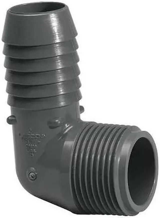 Main image of ZORO SELECT 1413-015 PVC Male Elbow, 90 Degrees, Insert x MNPT, 1-1/2 in Pipe