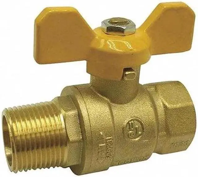 Main image of ZORO SELECT G-MBB-38TH 3/8" FNPT x MNPT Brass Ball Valve Inline