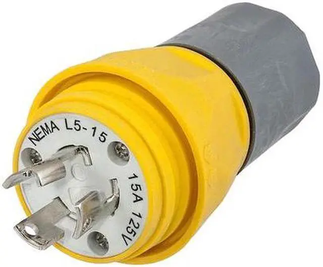 Main image of HUBBELL WIRING DEVICE-KELLEMS HBL24W47A Watertight Locking Plug, L5-15P, 15 A,