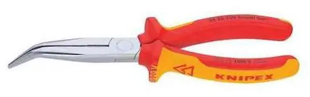 Alt view image 2 of 2 - Knipex Bent Long Nose Plier,8" L,Serrated HAWA 26 26 200