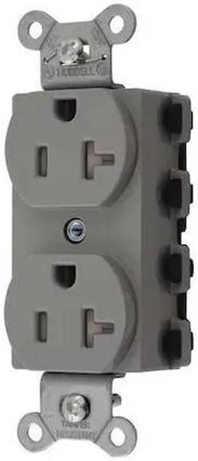 Main image of HUBBELL SNAP5362GYTRA Receptacle, 20 A Amps, 125V AC, Flush Mount, Standard