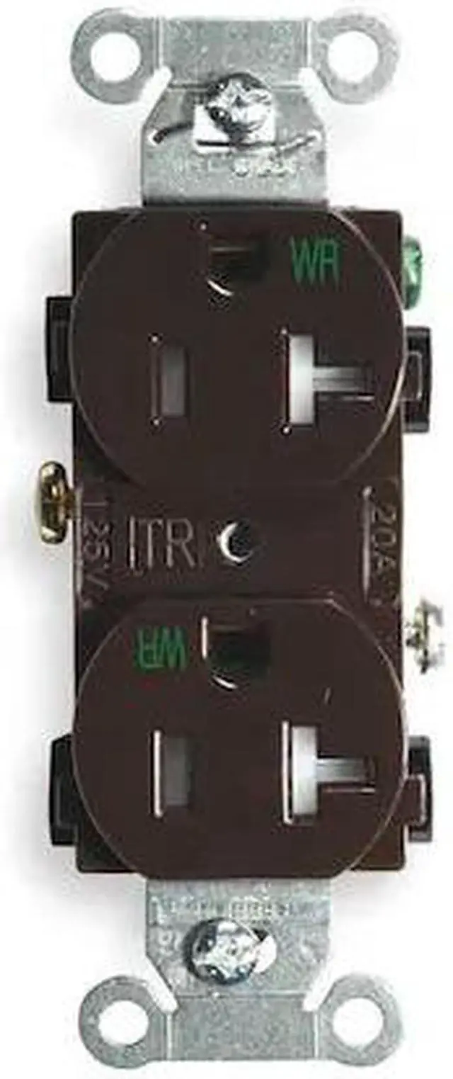 Alt view image 2 of 2 - HUBBELL WIRING DEVICE-KELLEMS BR20WRTR Straight Blade Receptacle, 5-20R, 20 A,