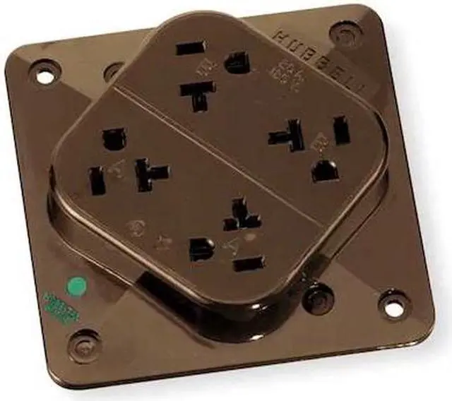 Alt view image 3 of 3 - HUBBELL WIRING DEVICE-KELLEMS HBL420H Straight Blade Receptacle, 5-20R, 20 A,