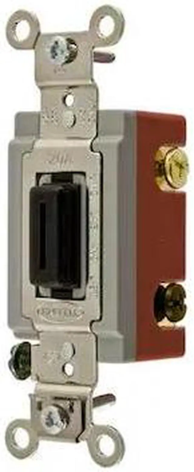 Alt view image 2 of 2 - HUBBELL WIRING DEVICE-KELLEMS HBL1224L Wall Switch,4-Way,120/277V,20A,Brn,Toggl