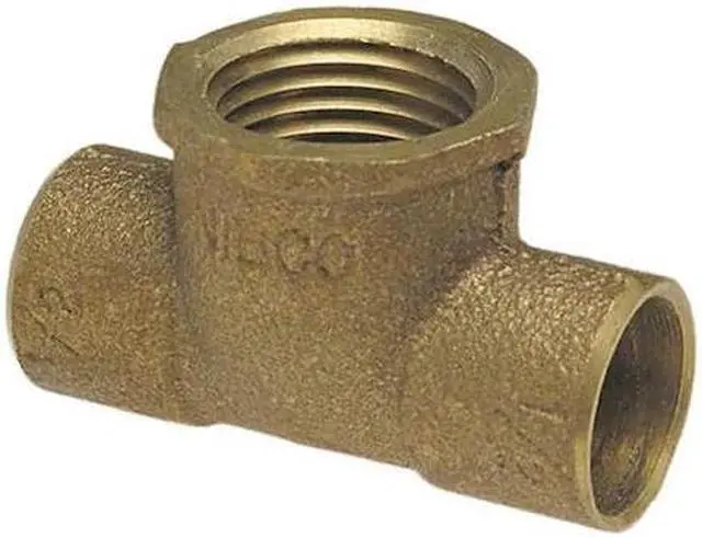 Alt view image 2 of 2 - NIBCO 712BH-LF 1/2X1/2X3/4 Tee,Low-Lead Cast Bronze,C x C x FNPT