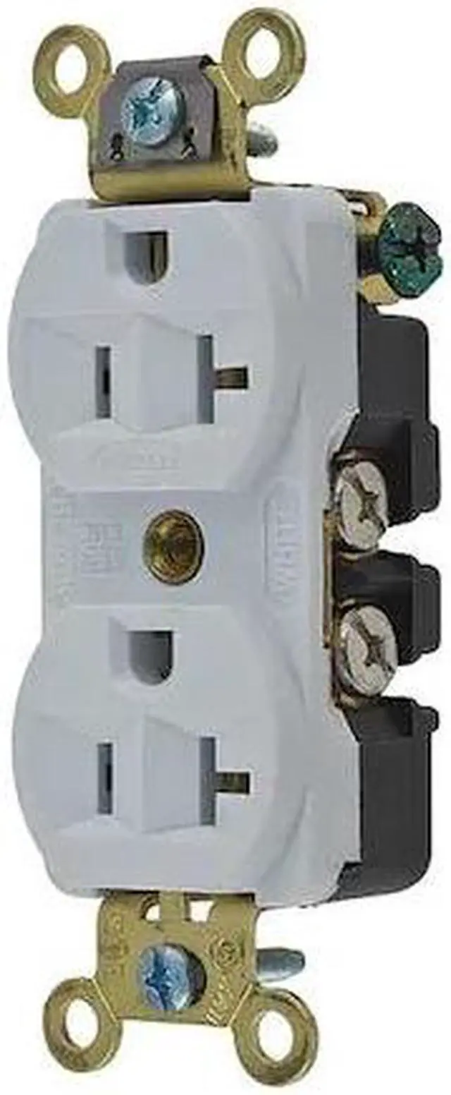 Alt view image 2 of 2 - HUBBELL WIRING DEVICE-KELLEMS HBL5352W Straight Blade Receptacle, 5-20R, 20 A,