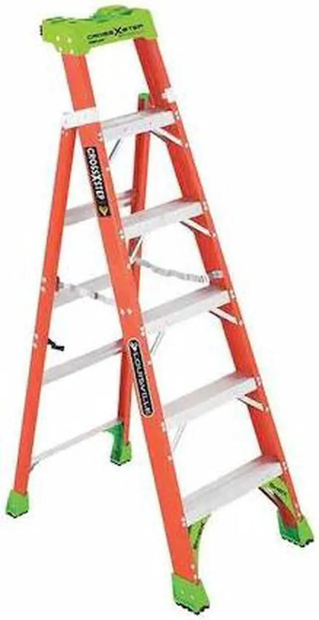 Alt view image 2 of 8 - LOUISVILLE FXS1506 6 ft Fiberglass Stepladder, 300 lb Capacity