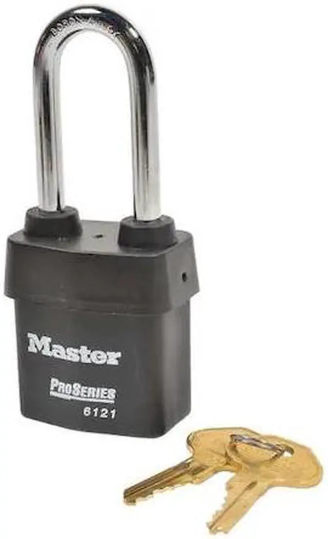 Alt view image 2 of 2 - Alike-Keyed Padlock, Extended Shackle Type, 2-1/2" Shackle Height, Black