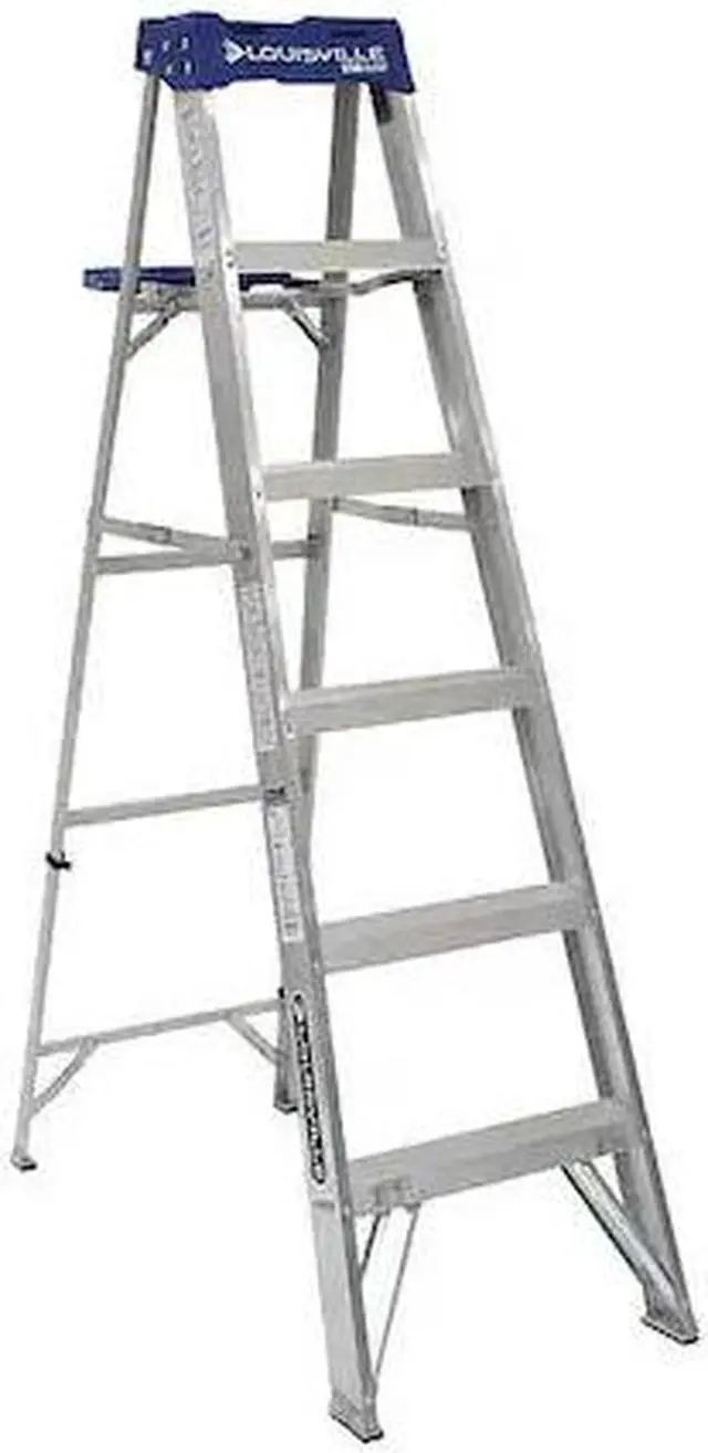 Alt view image 14 of 18 - Louisville AS2106 6 ft. Type I Duty Rating 250 lbs. Load Capacity Aluminum Step Ladder with Molded Pail Shelf