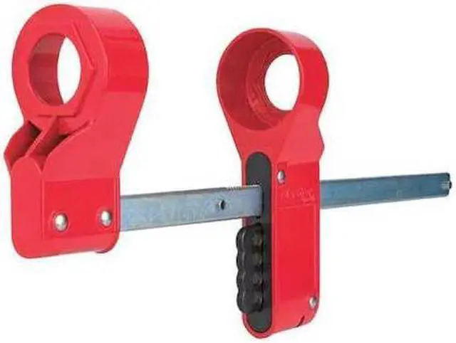 Alt view image 2 of 4 - Blind Flange Lockout Device,  Red/Black/Silver,  1.000" to 1.875" Nut Dia.