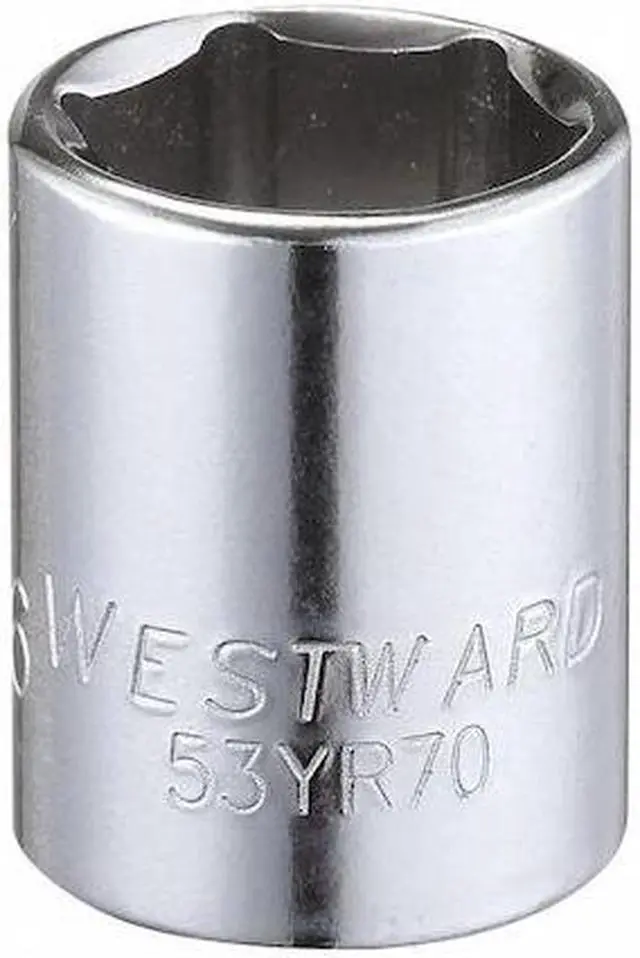 Main image of WESTWARD 53YR70 WESTWARD 3/8 in Drive, 9/16" Hex SAE, Socket, 6 Points,  Steel,