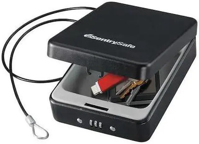 Main image of P005C Portable Combination-Lock Security Safe 0.05 cu ft 5.9 x 8 x 2.6 Black