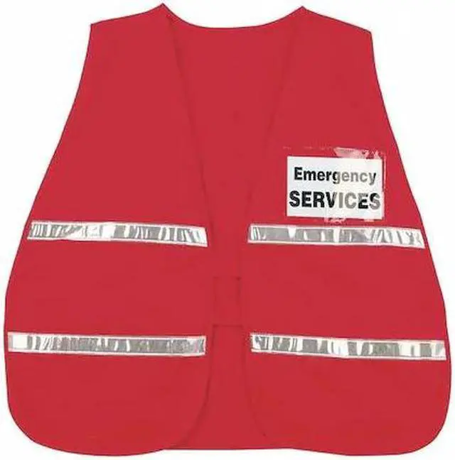 Alt view image 2 of 2 - MCR Safety - 611ICV204 ICV204 Incident Command Polyester/Cotton Safety Vest with 1-Inch White Reflective Stripe, Red