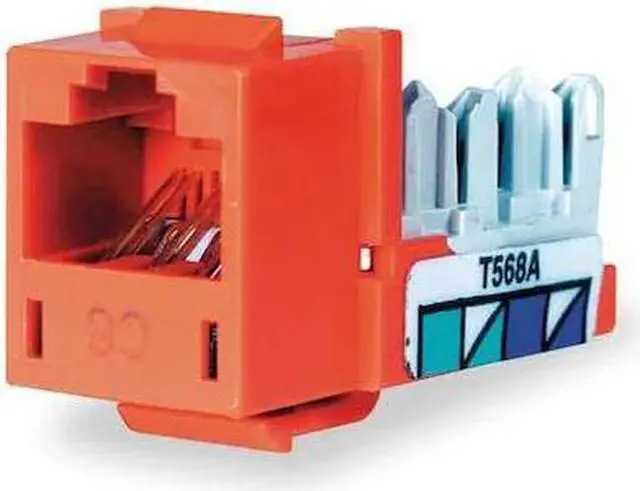 Alt view image 3 of 6 - HUBBELL PREMISE WIRING HXI6OR Jack,Orange,Cat6,Rj45