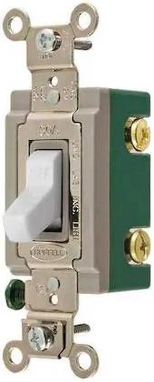 Alt view image 2 of 7 - HUBBELL WIRING DEVICE-KELLEMS HBL3032W Wall Switch,30A,White,2-Pole Type,2 HP