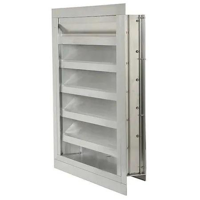 Dayton 1C746 24" Aluminum Wall Vent Shutter – Backdraft Damper, 27x27 Frame