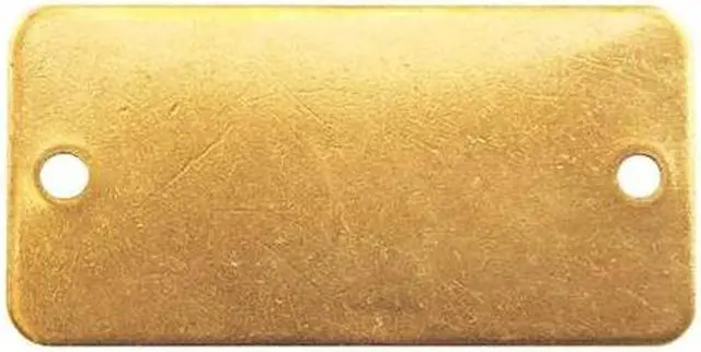Main image of ZORO SELECT 41317 Blank Tag, Brass, 1 1/2 in H x 3 in W, Yellow, Rectangle, 100