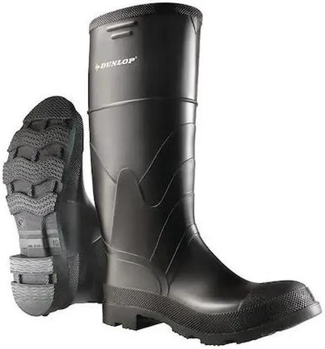 Main image of DUNLOP 8662200 Men's Dunlop Rubber Boot, Steel Toe, 15" Height, Black, 6
