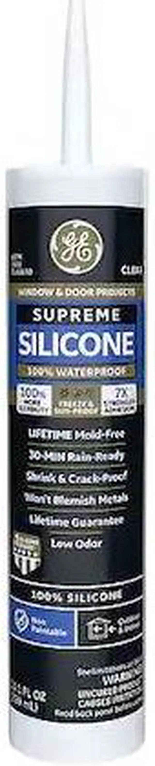 Alt view image 4 of 5 - GE 2814816 Silicone Sealant, 10 oz, Cartridge, Clear, Silicone Base, Supreme