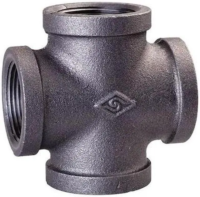 Main image of ZORO SELECT 5PAU7 Cross Cross, 1" Pipe, FNPT, Malleable Iron, Class 300