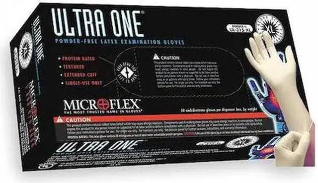 Main image of ANSELL UL-315-M Ultra One, Latex Exam Gloves, 9.8 mil Palm, Extended Cuff,