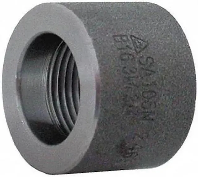 Main image of ZORO SELECT 1MNB6 Half Coupling Half Coupling, 1/2" Pipe, FNPT, Black Forged
