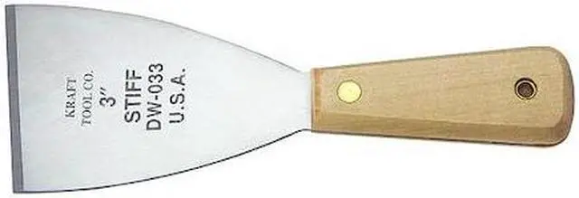 Main image of KRAFT TOOL DW033 Scraper, Stiff, 3", SS, Handle Length: 4 in