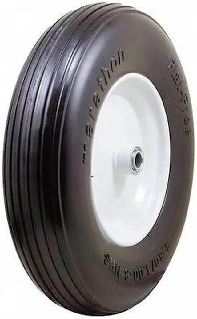 Main image of MARASTAR 00063 Flat Free Wheel, Polyurethane, 500lb, White