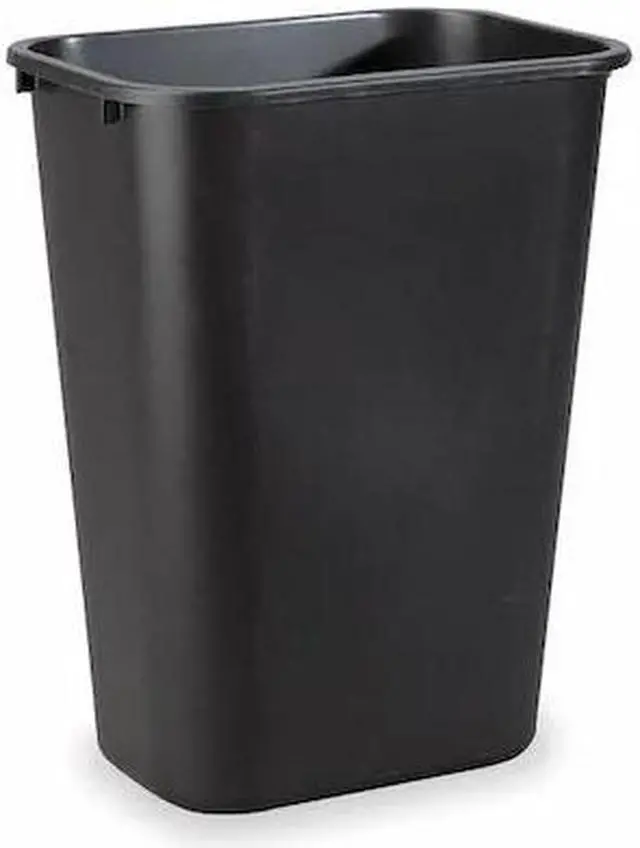 Alt view image 2 of 7 - RUBBERMAID FG295700BLA 10 gal. LLDPE Rectangular Trash Can, Black