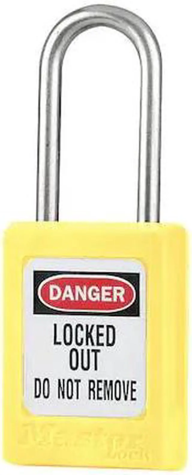 Alt view image 2 of 2 - Yellow Lockout Padlock, Alike Key Type, Thermoplastic Body Material, 12 PK