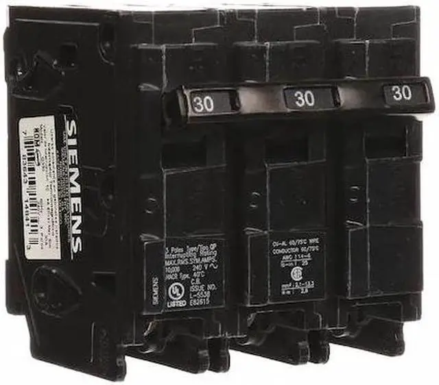 Alt view image 2 of 3 - SIEMENS Q330 Miniature Circuit Breaker, Q Series, 30A, 3 Pole, 240V AC, 10kA at