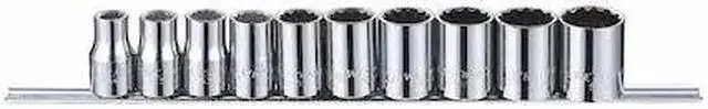 Main image of WESTWARD 53PN61 1/2" Drive Socket Set, SAE, 10pcs
