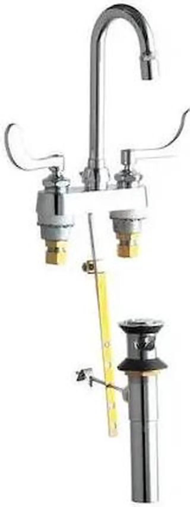 Main image of CHICAGO FAUCET 894-E72-317ABCP Manual Gooseneck Kitchen/Bathroom Faucet, 4"