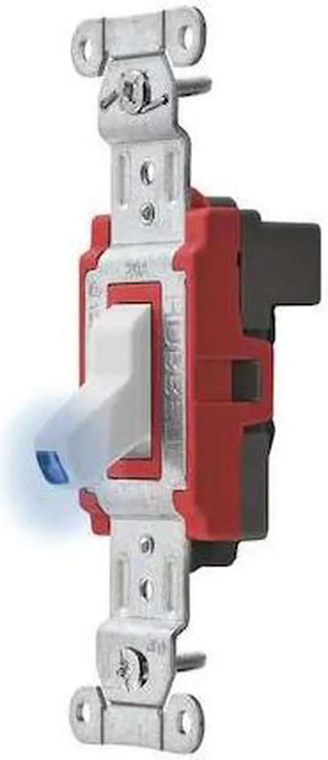 Alt view image 2 of 2 - HUBBELL WIRING DEVICE-KELLEMS SNAP1221ILW Illuminated Wall Switch,1-Pole,20A,Wht