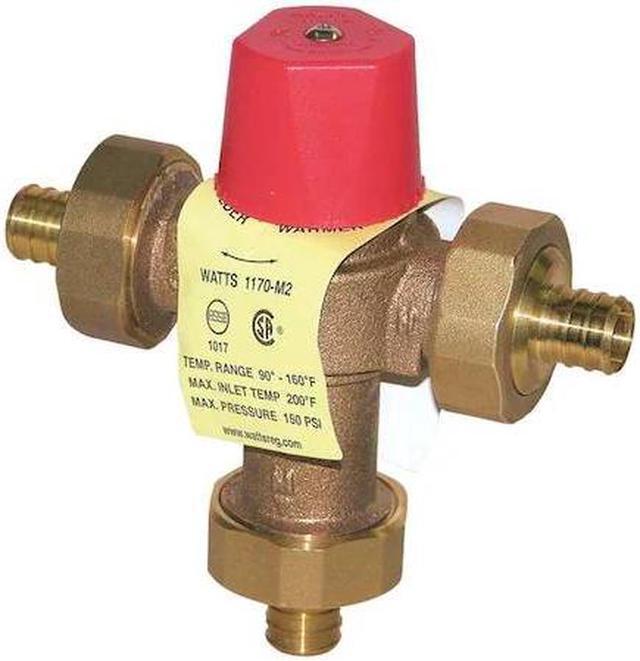 Alt view image 2 of 3 - WATTS 3/4 LF 1170 PEX Mixing Valve,Brass,0.5 to 23 gpm