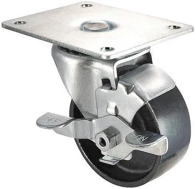 Main image of ZORO SELECT 1UKX4 Swivel Plate Caster,Cast Iron,3 in.,250 lb.