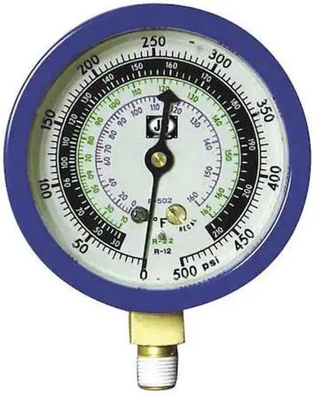 Main image of JB INDUSTRIES M2-870 Gauge,3-1/8 In Dia,Low Side,Blue,350 psi