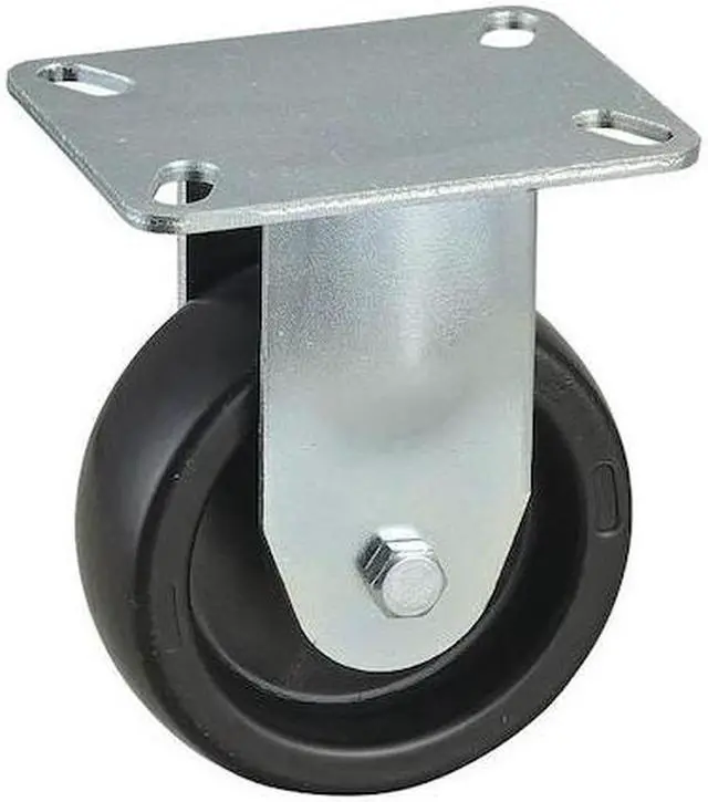 Main image of ZORO SELECT 33J004 Rigid NSF-Listed Plate Caster,4 in. Dia.,300 lb.