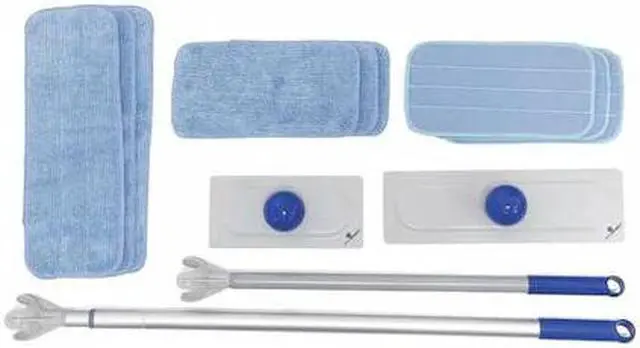 Main image of HOSPECO SPH-KT Flat Mop Kit, Snap On Connection, Blue, Microfiber