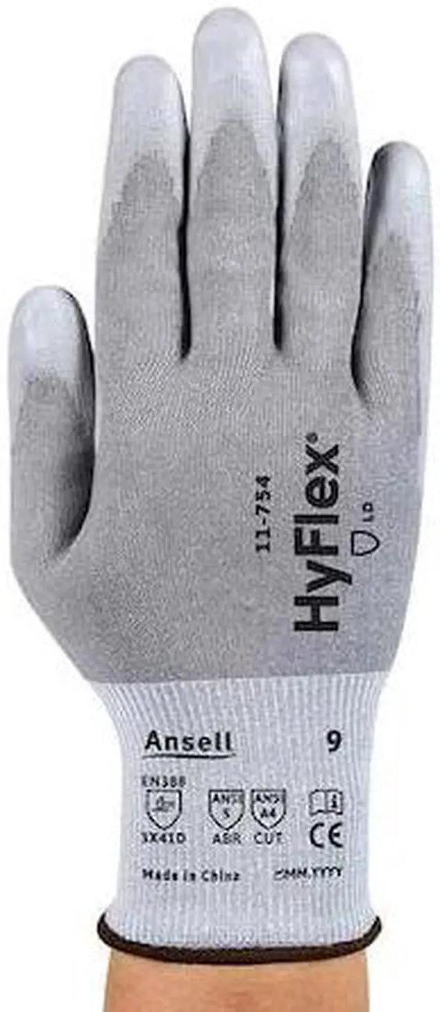 Main image of ANSELL 11-754 Knit Gloves, Cut Level A4 ,Dipped ,Polyurethane ,Smooth ,9 1 PR