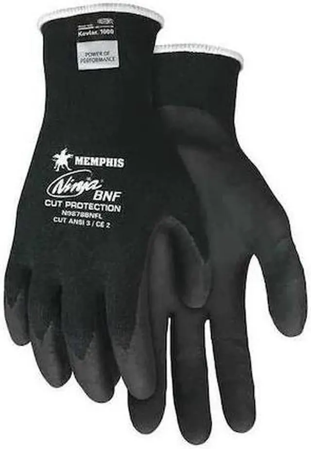 Alt view image 2 of 4 - Mcr Safety Cut Resistant Gloves, A3, 2XL, Black, PR Black 18 Gauge  N9878BNFXXL