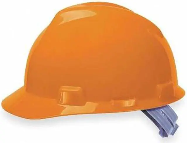 Alt view image 4 of 5 - Hard Hat, Front Brim, Slotted, Pinlock, Orange