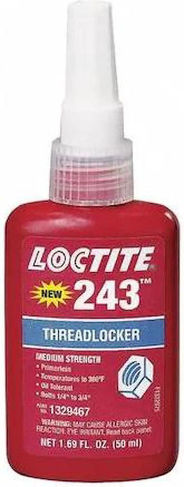 Alt view image 2 of 3 - LOCTITE 1329467 Primerless Threadlocker, LOCTITE 243, Blue, Medium Strength,
