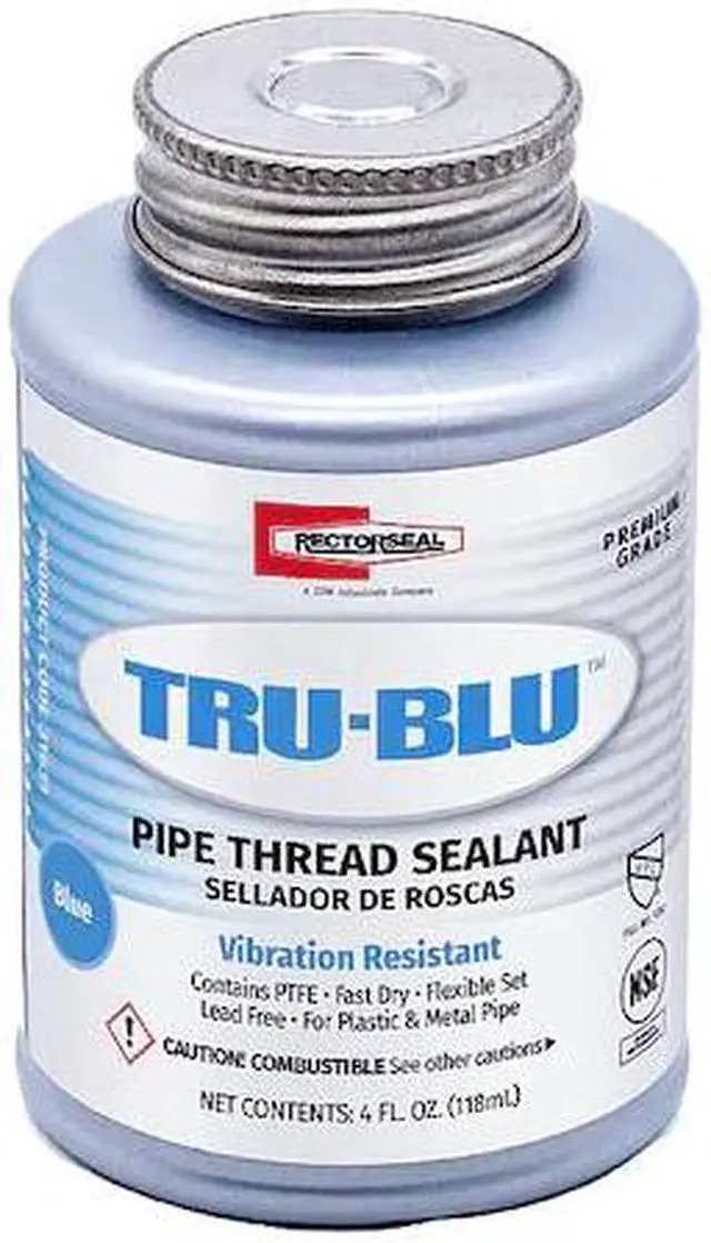 Alt view image 2 of 8 - RECTORSEAL 31631 Pipe Thread Sealant 4.8 fl oz, Brush-Top Can, Tru-Blu, Blue,
