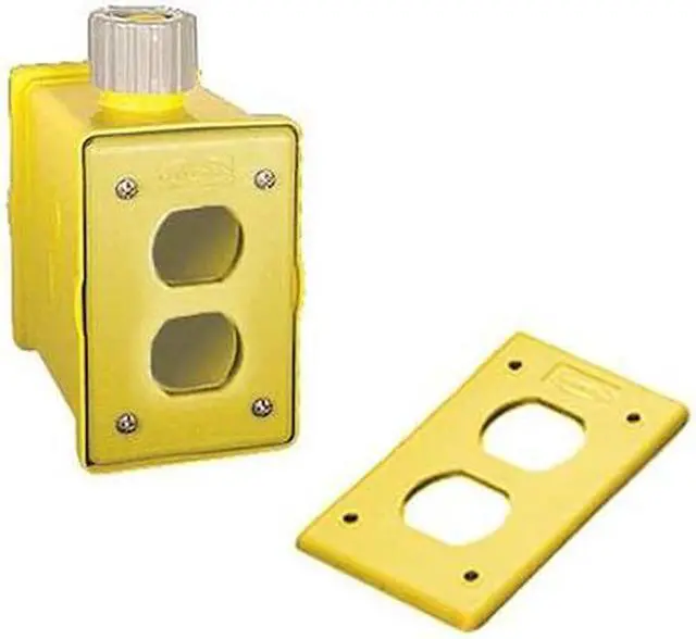 Alt view image 3 of 4 - HUBBELL WIRING DEVICE-KELLEMS HBLPOB1DY Portable Outlet Box,1Gang,1Inlet,Valox