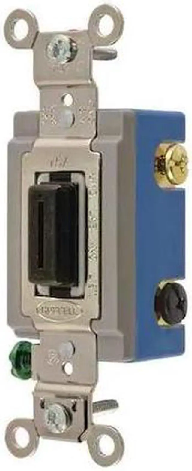 Alt view image 3 of 3 - Bryant Wall Switch,  4-Way,  Maintained,  Barrel Key Locking Black   4804L