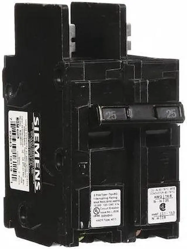 Alt view image 2 of 3 - SIEMENS BQ2B025 Miniature Circuit Breaker, BQ Series, 25A, 2 Pole, 120/240V AC,